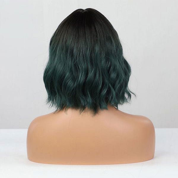 14" Green Wig with Bangs