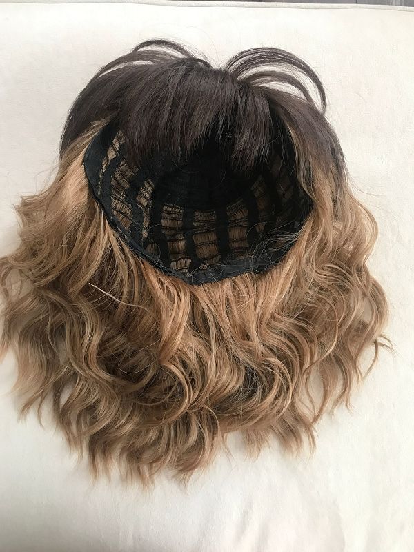 14" Omber Curly Wig With Bangs