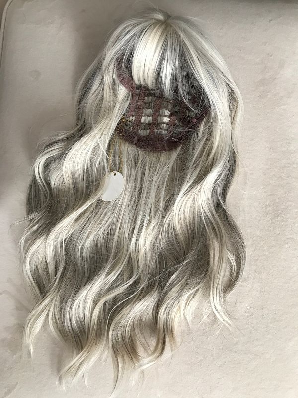 22" Long Curly Wig With Bangs