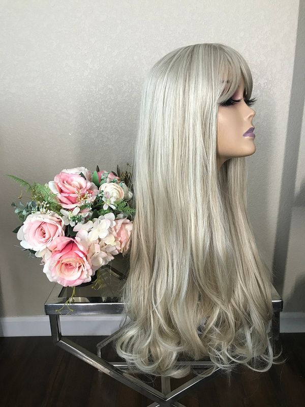 26" Tail Micro Curl Long Wig With Bangs