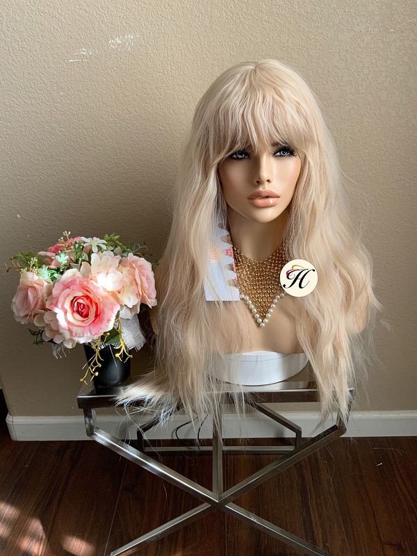 28" Micro Curl Long Wig With Side Bangs