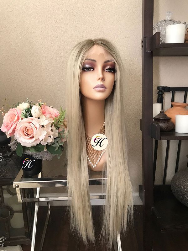 28" Omber Straight Long Lace Front Wig