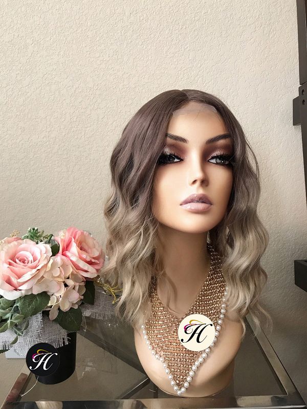 14" Omber Wavy Lace Front Wig