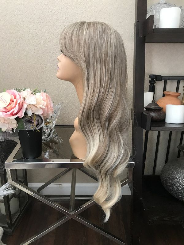 30" Omber Curly Long Wig With Bangs