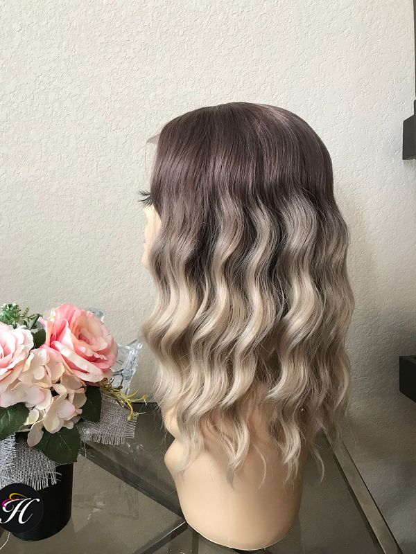 14" Omber Wavy Lace Front Wig