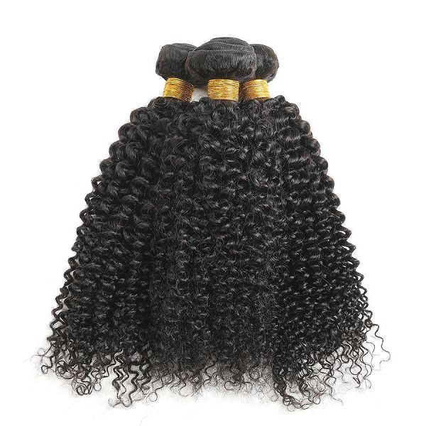 9A Natural Color 100% Human Hair Kinky Curly 3 Bundles Deal- Wig Style