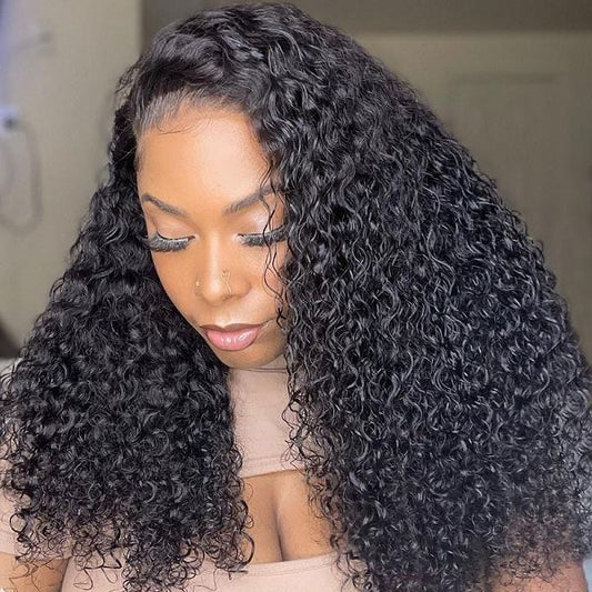 13*4 Transparent Lace Frontal Curly Thick Density