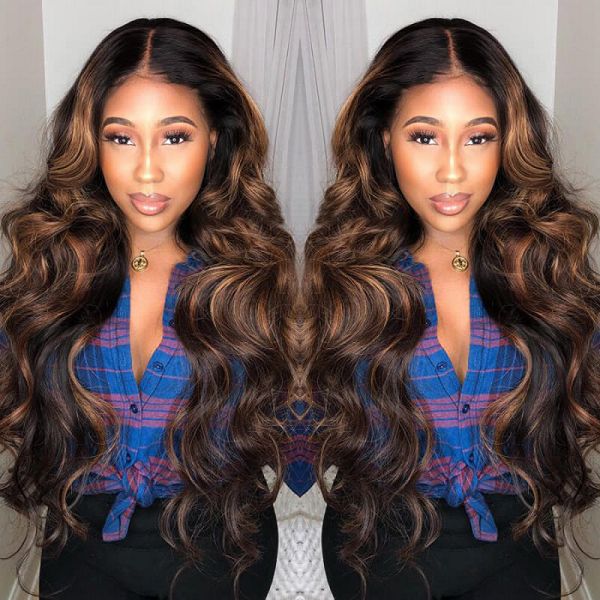 Body Wave V Part Wigs Ombre Balayage Colored