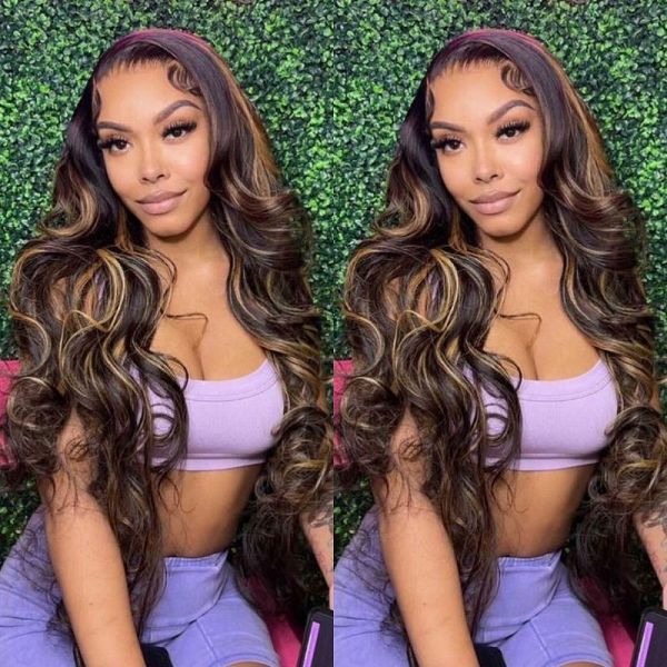 Body Wave V Part Wigs Ombre Balayage Colored