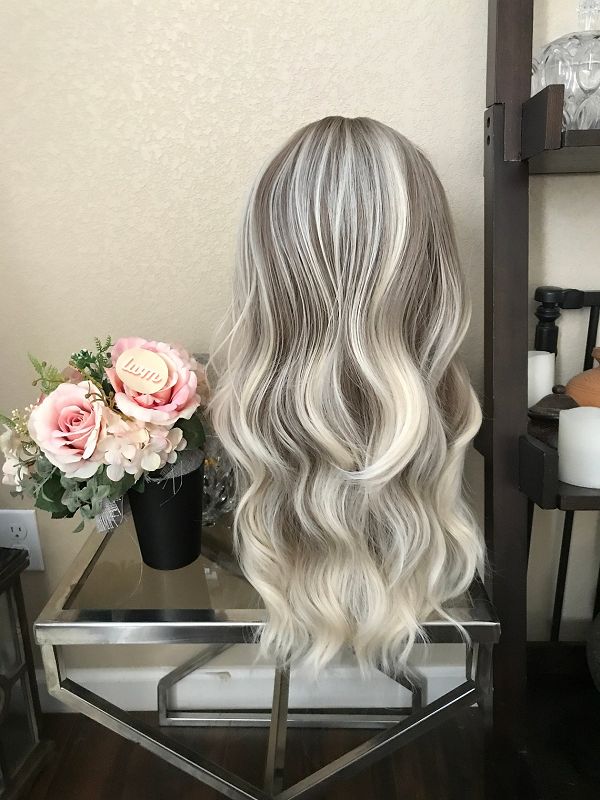 24" Omber Mixed Color Curly Long Wig