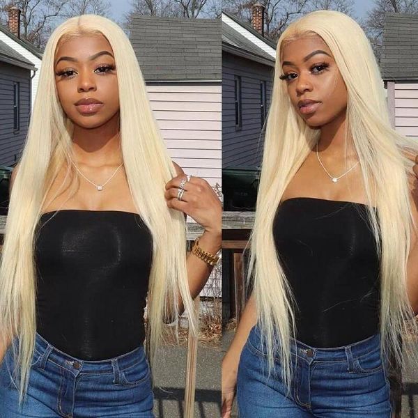 Honey Blonde 613 Color Silk Straight Lace Front