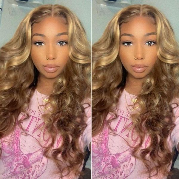 Honey Blonde Highlight Body Wave 13x5 Middle Part