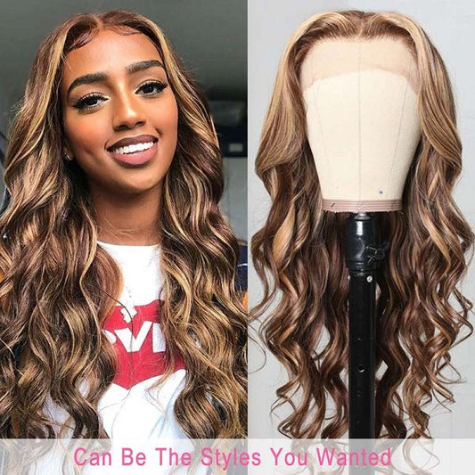 Honey Blonde Highlight Body Wave 13x5 Middle Part
