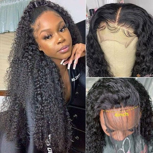 Jerry Curly 4x4 Lace Closure Wigs Remy Human Hair Lace Wigs 150% to 180% Density Youth Series