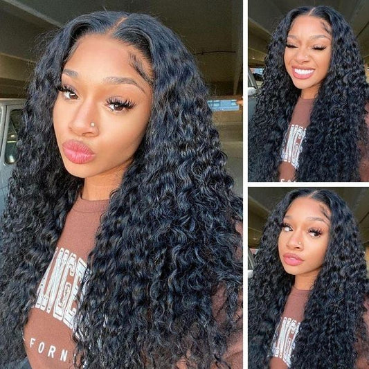 13*4 Lace Frontal Natural Water Wave Wigs