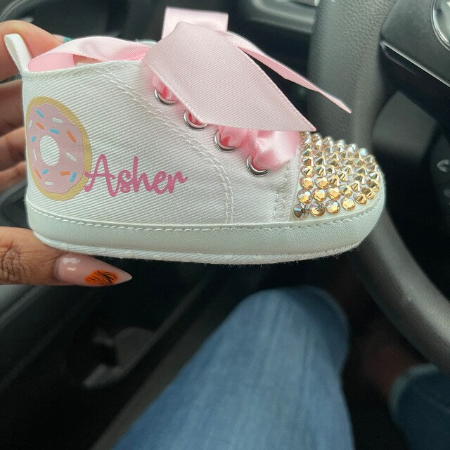 Personalized Donut Baby Girl Shoes