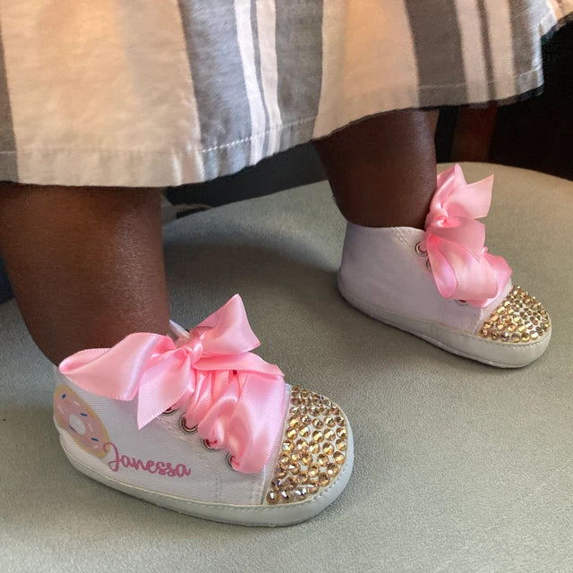 Personalized Donut Baby Girl Shoes