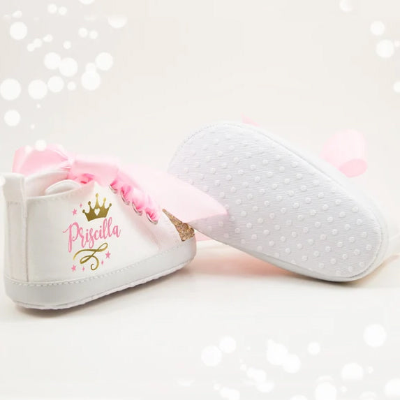 Personalized Princess First Birthday Baby Girl Shoes