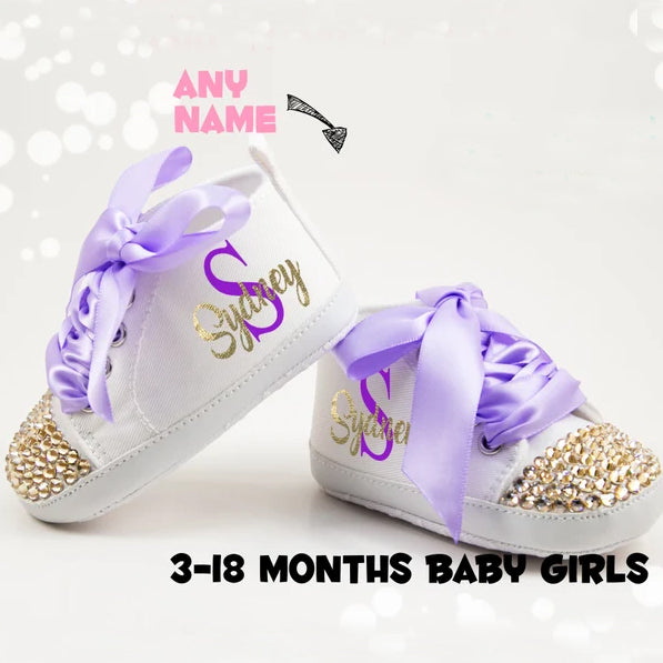 Personalized Purple Baby Girl Shoes