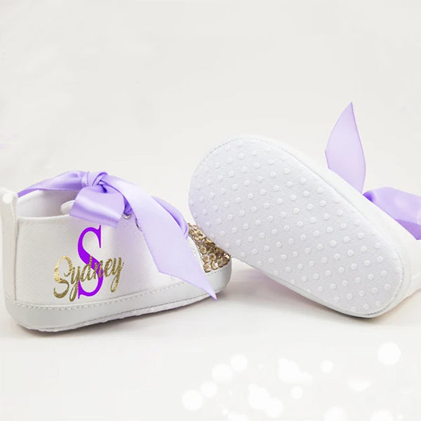Personalized Purple Baby Girl Shoes