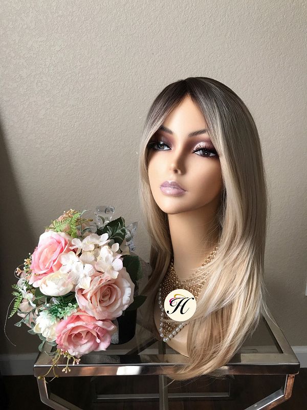22" Long Straight Wig With Bangs