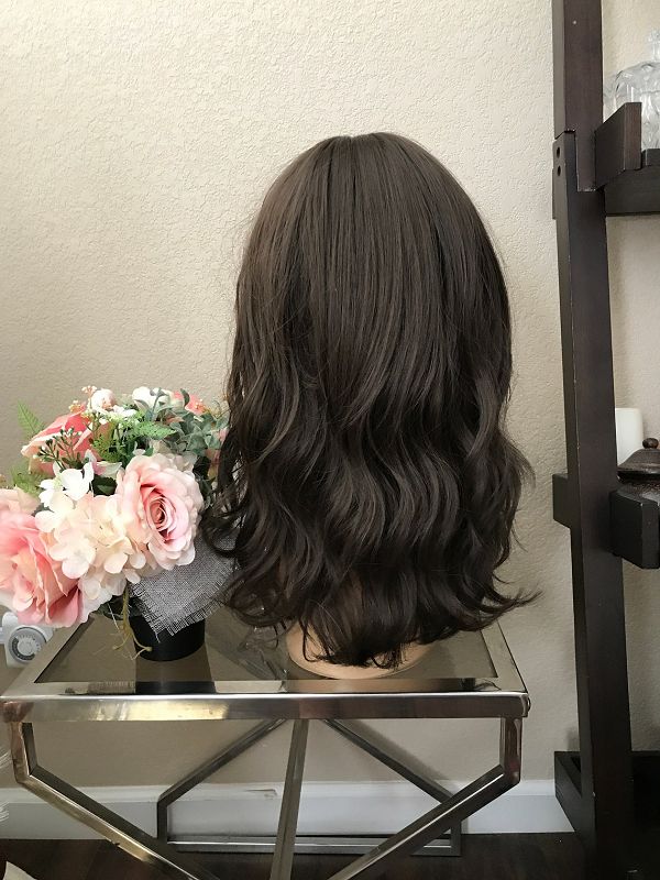 18" Natural Curly Wig With Bangs