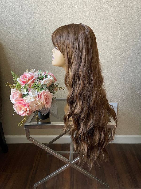 30" Long Curly Wig With Bangs