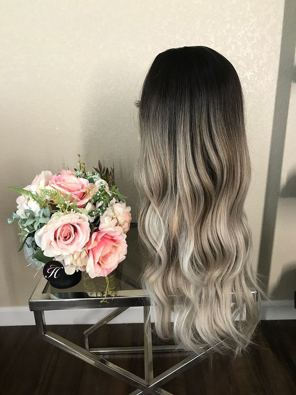 24" Ombre Long Curly Wig With Cap